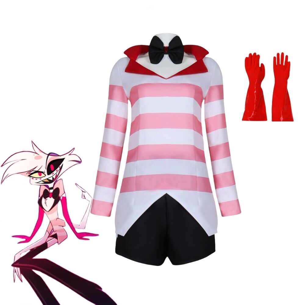 New Arrival】Xcoser Hazbin Hotel Angel Dust Cosplay Costume Outfits Ha