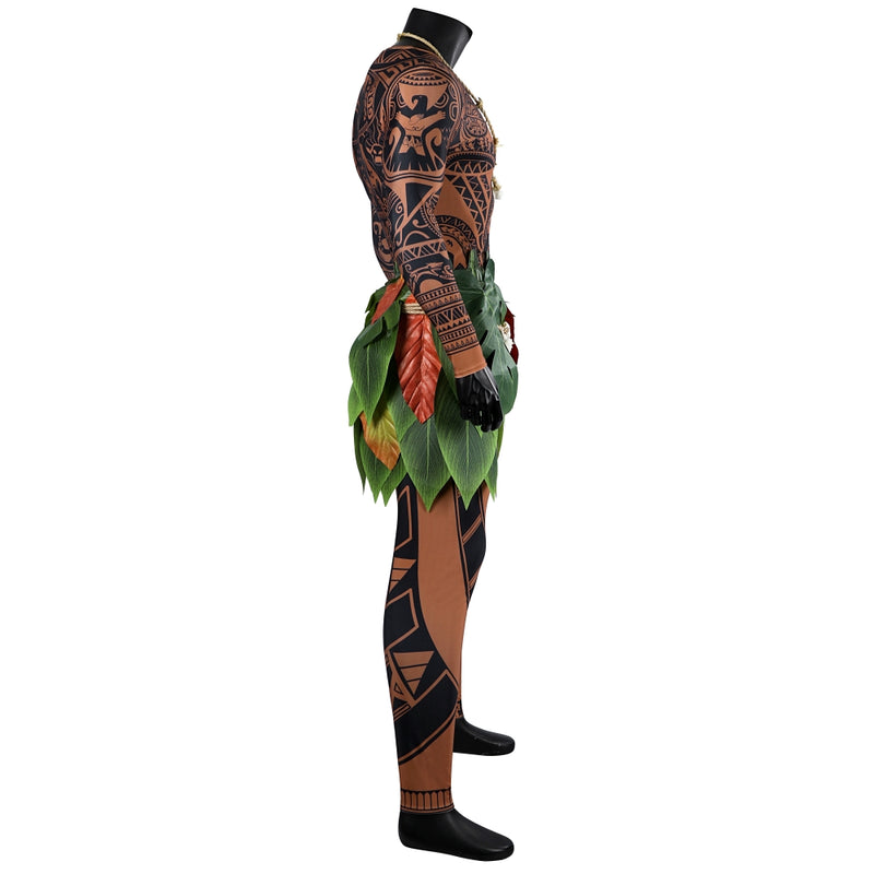 【New Arrival】Xcoser 2024 Moana 2 Maui Cosplay Costume Tattoo Jumpsuit Role Play Fancy Party Dress