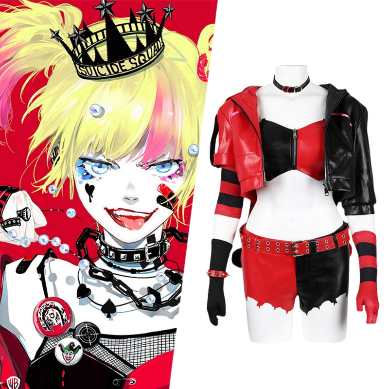 【Special deal】Xcoser Suicide Squad ISEKAI Harley Quinn Cosplay Costume-Size XS