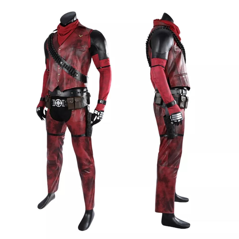 【New Arrival】Xcoser Deadpool 3 Wade Wilson Cowboy Deadpool Cosplay Costume Jumpsuit Full Set