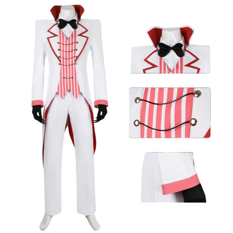 【New Arrival】Xcoser Hazbin Hotel Lucifer Morningstar Cosplay Costume Hat Gloves Full Set